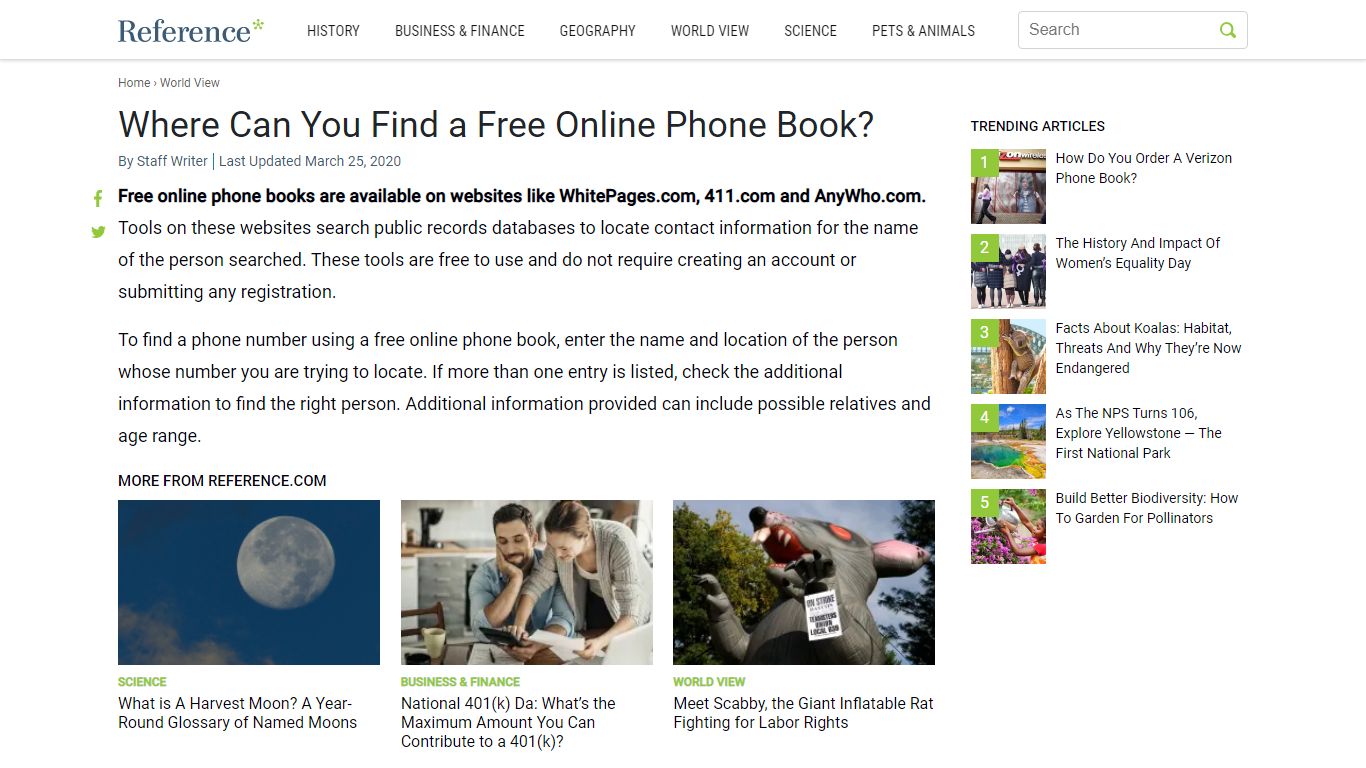 Where Can You Find a Free Online Phone Book? - Reference.com